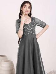 Girls Embroidered Ethnic Maxi Dresses