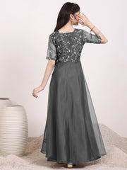 Girls Embroidered Ethnic Maxi Dresses