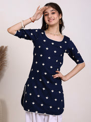 Girls Ethnic Motifs Embroidered Regular Thread Work Chanderi Cotton Kurta with Dhoti Pants