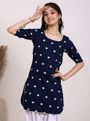 Girls Ethnic Motifs Embroidered Regular Thread Work Chanderi Cotton Kurta with Dhoti Pants
