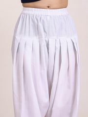 Girls Ethnic Motifs Embroidered Regular Thread Work Chanderi Cotton Kurta with Dhoti Pants