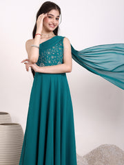 Girls Embroidered Fit and Flare Ethnic Dresses