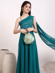 Girls Embroidered Fit and Flare Ethnic Dresses