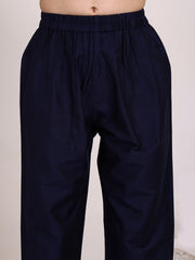 Girls Ethnic Motifs Embroidered Angrakha Kurta With Trousers