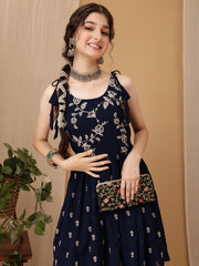 Girls Ethnic Motifs Embroidered A-Line Kurta with Palazzos