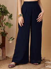 Girls Ethnic Motifs Embroidered A-Line Kurta with Palazzos