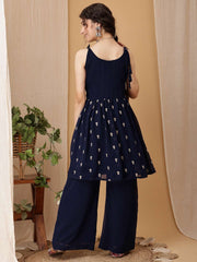 Girls Ethnic Motifs Embroidered A-Line Kurta with Palazzos