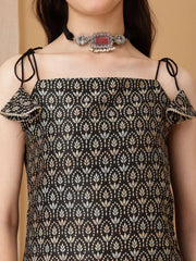 Girls Floral Regular Sequinned Kurta with Palazzos