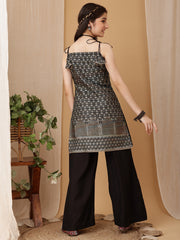 Girls Floral Regular Sequinned Kurta with Palazzos