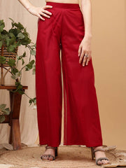 Girls Floral Embroidered A-Line Kurti with Palazzos