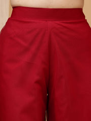 Girls Floral Embroidered A-Line Kurti with Palazzos