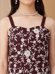 Girls Floral Embroidered Regular Thread Work Kurta with Palazzos