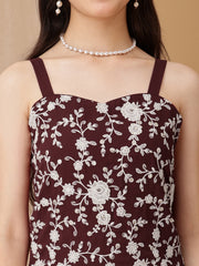 Girls Floral Embroidered Regular Thread Work Kurta with Palazzos