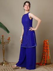 Girls Ethnic Motifs Embroidered Regular Sequinned Kurta with Palazzos