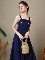 Girls Embroidered A-Line Ethnic Dresses