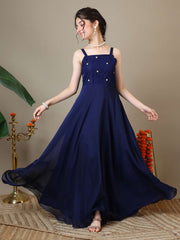 Girls Embroidered A-Line Ethnic Dresses