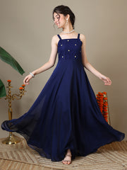 Girls Embroidered A-Line Ethnic Dresses