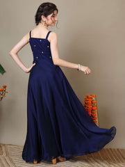 Girls Embroidered A-Line Ethnic Dresses