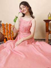 Girls Pleated A-Line Ethnic Dress