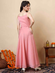 Girls Pleated A-Line Ethnic Dress