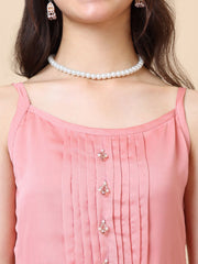 Girls Pleated A-Line Ethnic Dress