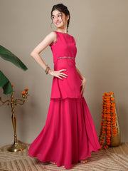 Girls Floral Embroidered Regular Kurta with Palazzos