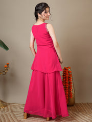 Girls Floral Embroidered Regular Kurta with Palazzos