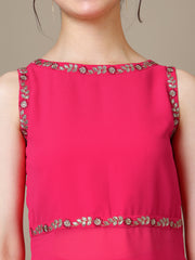 Girls Floral Embroidered Regular Kurta with Palazzos