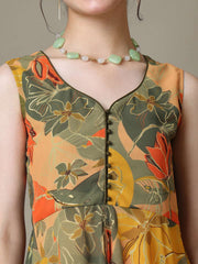 Girls Floral Printed Kurta with Palazzos