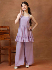 Girls Pleated Gotta Patti Kurta with Palazzos