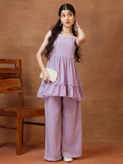 Girls Pleated Gotta Patti Kurta with Palazzos