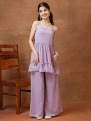 Girls Pleated Gotta Patti Kurta with Palazzos