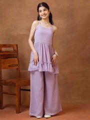 Girls Pleated Gotta Patti Kurta with Palazzos