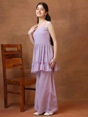 Girls Pleated Gotta Patti Kurta with Palazzos