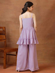 Girls Pleated Gotta Patti Kurta with Palazzos
