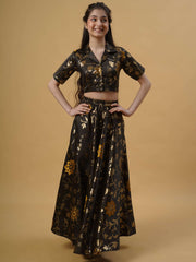 Girls Floral Printed Ready to Wear Lehenga With Choli