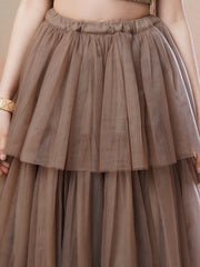 Girls Embellished Sequinned Ready to Wear Lehenga