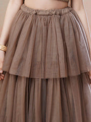 Girls Embellished Sequinned Ready to Wear Lehenga