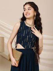 Girls Embroidered Sequinned Ready to Wear Lehenga