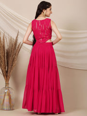 Girls Embroidered Sequinned Ready to Wear Lehenga