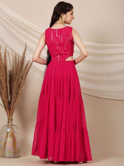 Girls Embroidered Sequinned Ready to Wear Lehenga