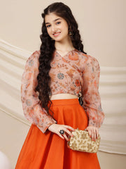 Girls Printed Ready to Wear Lehenga