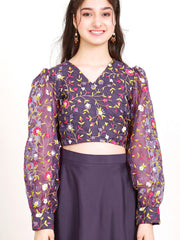 Girls Embroidered Thread Work Ready to Wear Lehenga and Blouse