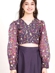 Girls Embroidered Thread Work Ready to Wear Lehenga and Blouse