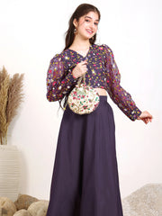 Girls Embroidered Thread Work Ready to Wear Lehenga and Blouse