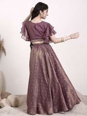 Girls Embroidered Sequinned Ready to Wear Lehenga & Blouse