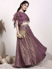 Girls Embroidered Sequinned Ready to Wear Lehenga & Blouse