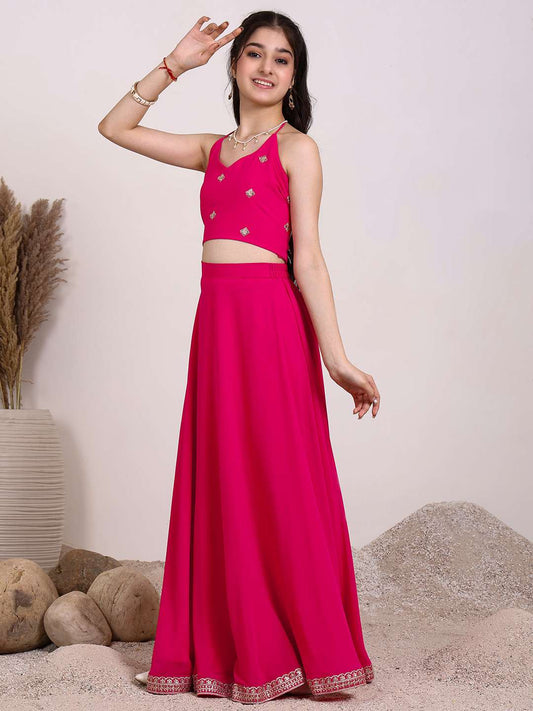 Girls Embroidered Ready to Wear Lehenga