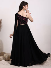 Girls Embroidered Thread Work One Shoulder Ready to Wear Lehenga & Blouse