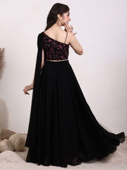 Girls Embroidered Thread Work One Shoulder Ready to Wear Lehenga & Blouse